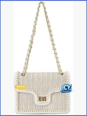 Straw Crossbody Bag for Women Summer Shoulder Satchel Purse Beach Clutch Handbag